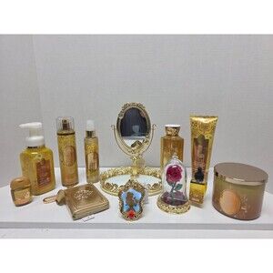 Bath & Body Works Disney Princess Belle Lot Mirror Coin Purse Wallflower Candle